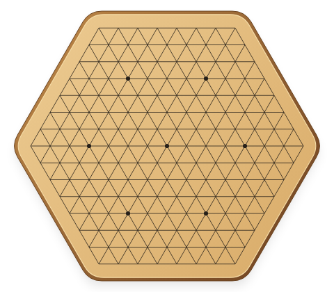 HexGo board in the Little Golem app: 169 intersections on a hexagon, with six directions of connection.